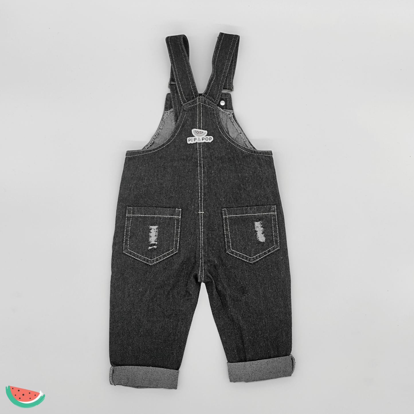 Black Ripped Dungarees