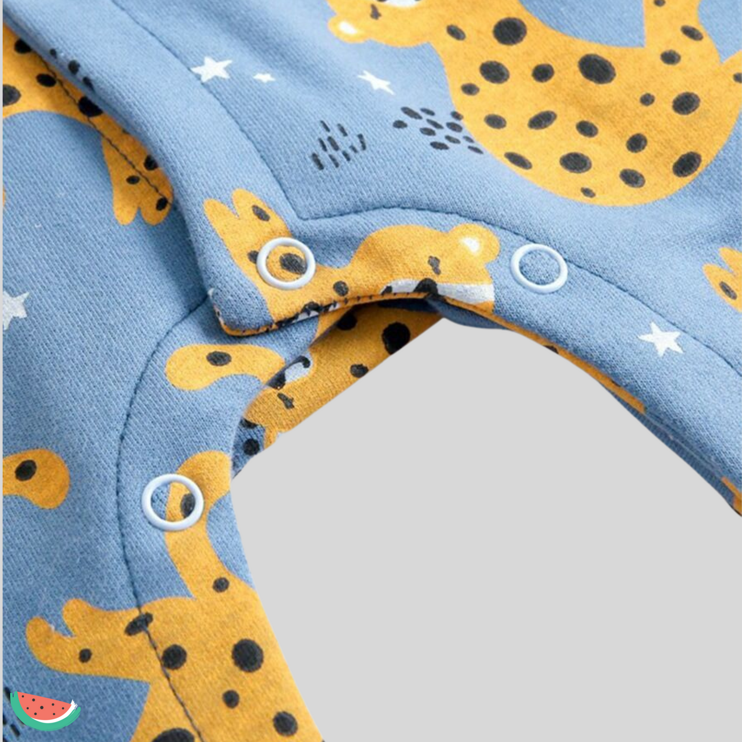 Blue with Leopard Babygrow