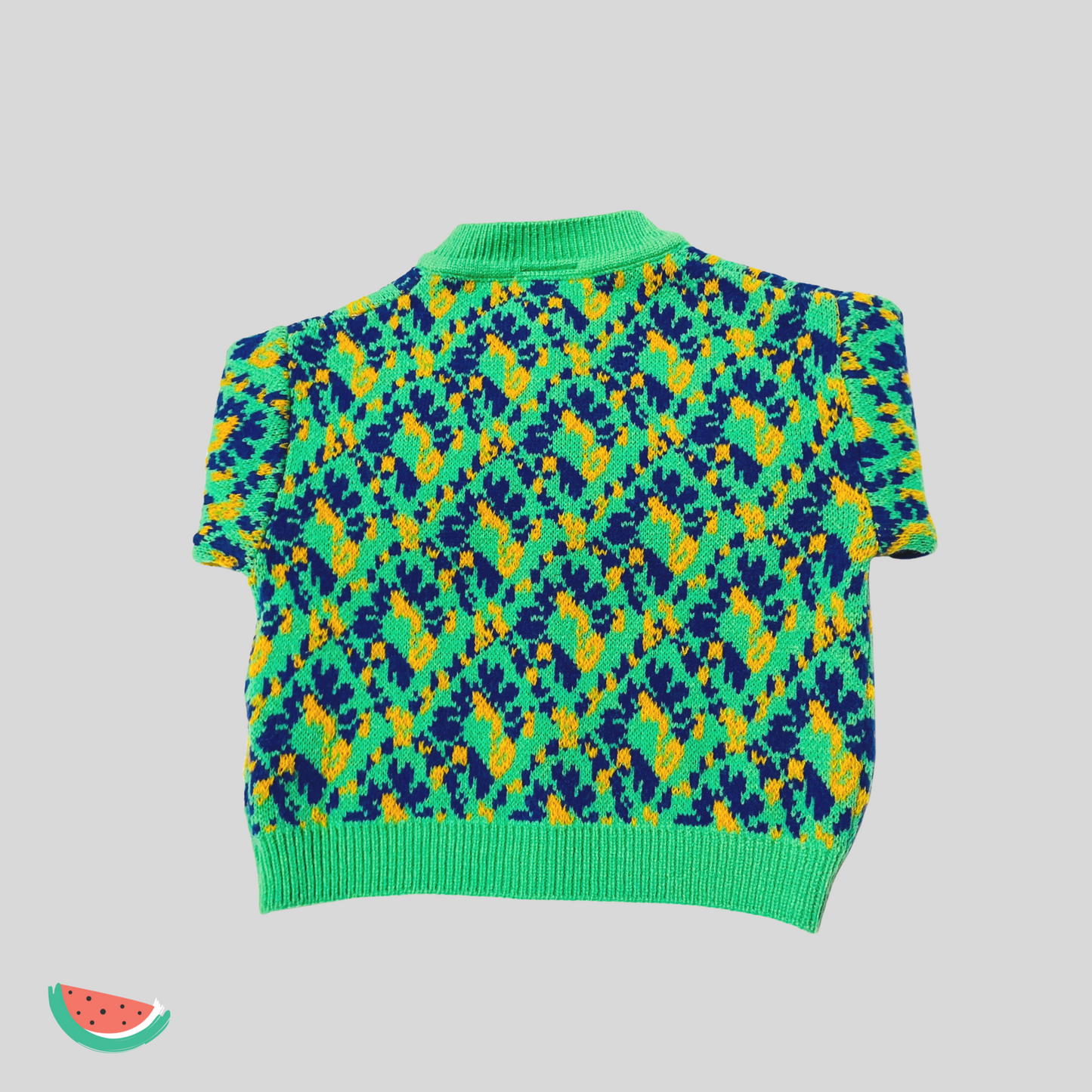 Green & Yellow Knit Cardigan