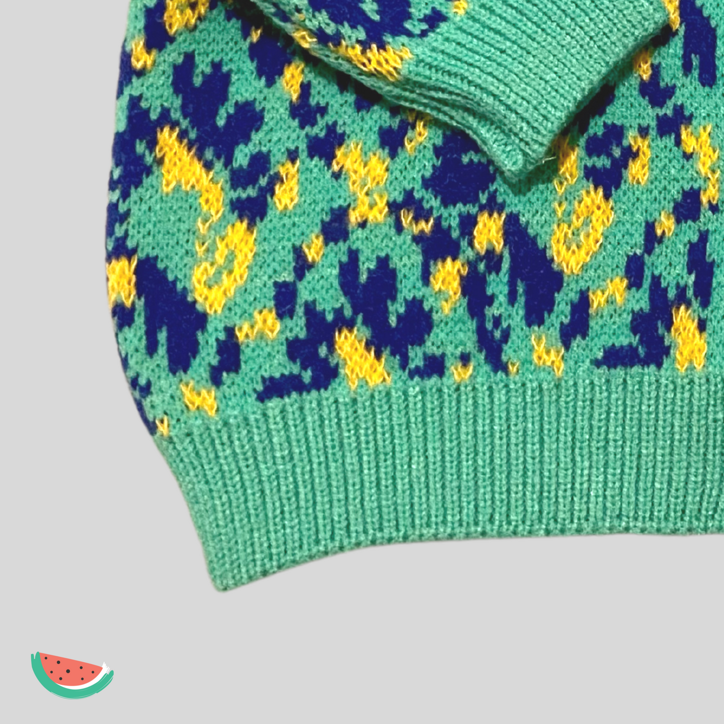 Green & Yellow Knit Cardigan