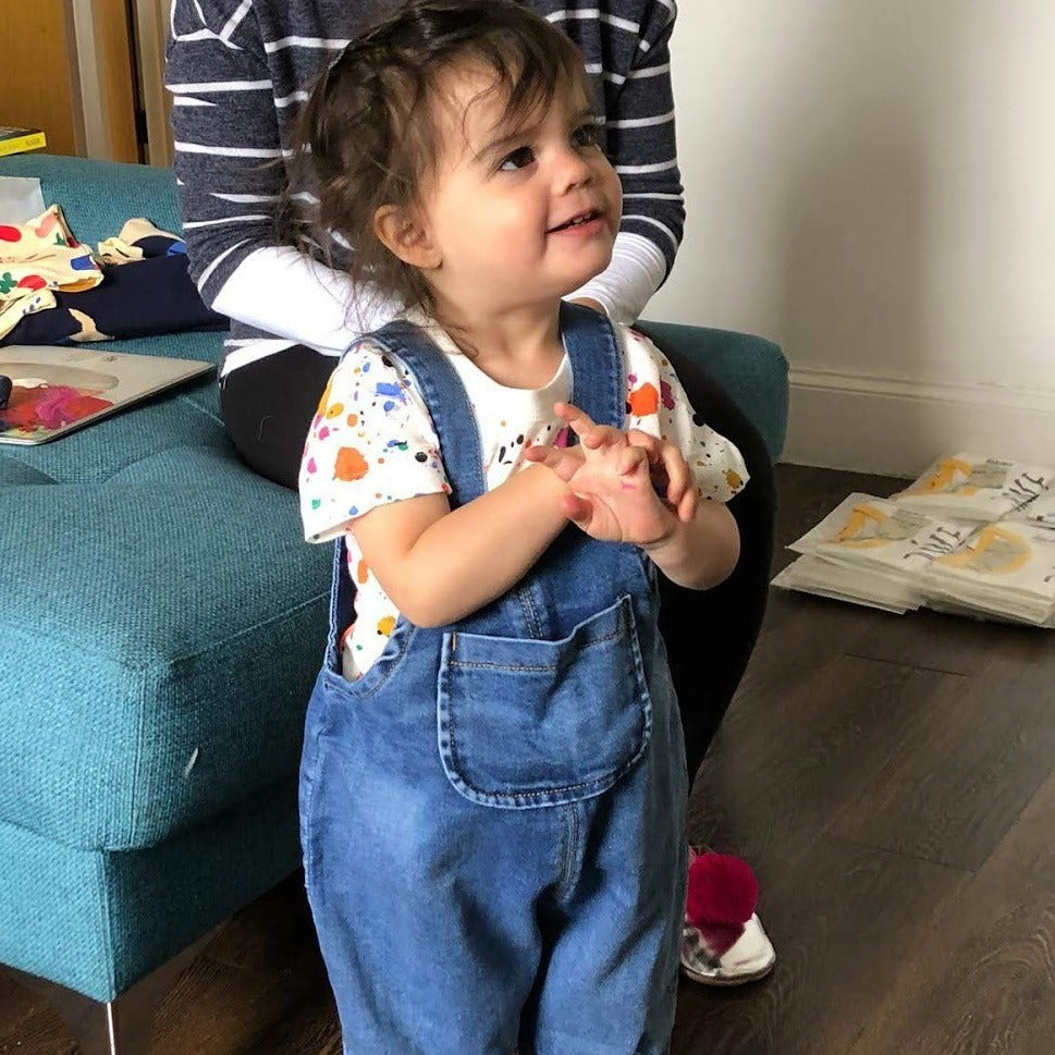 Soft Blue Denim Dungarees
