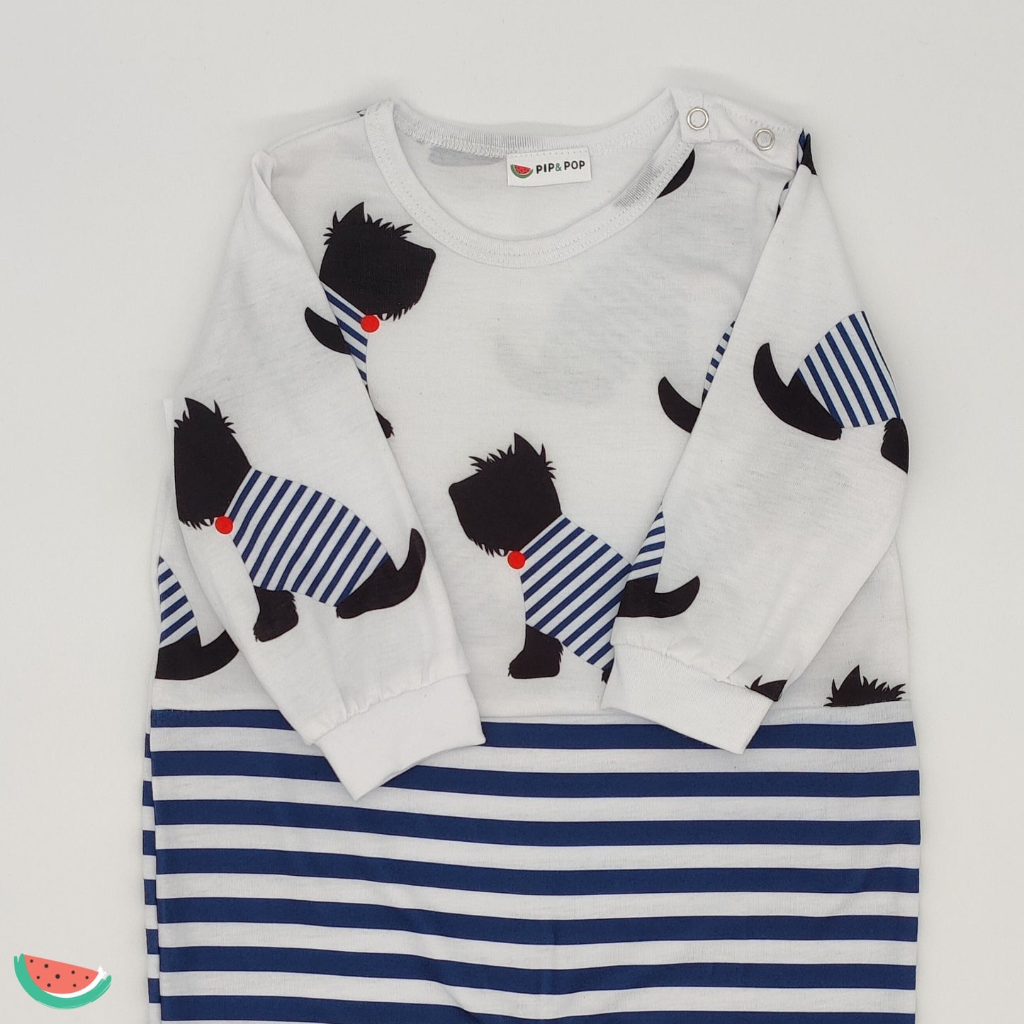Scotty Dog and Stripe Babygrow