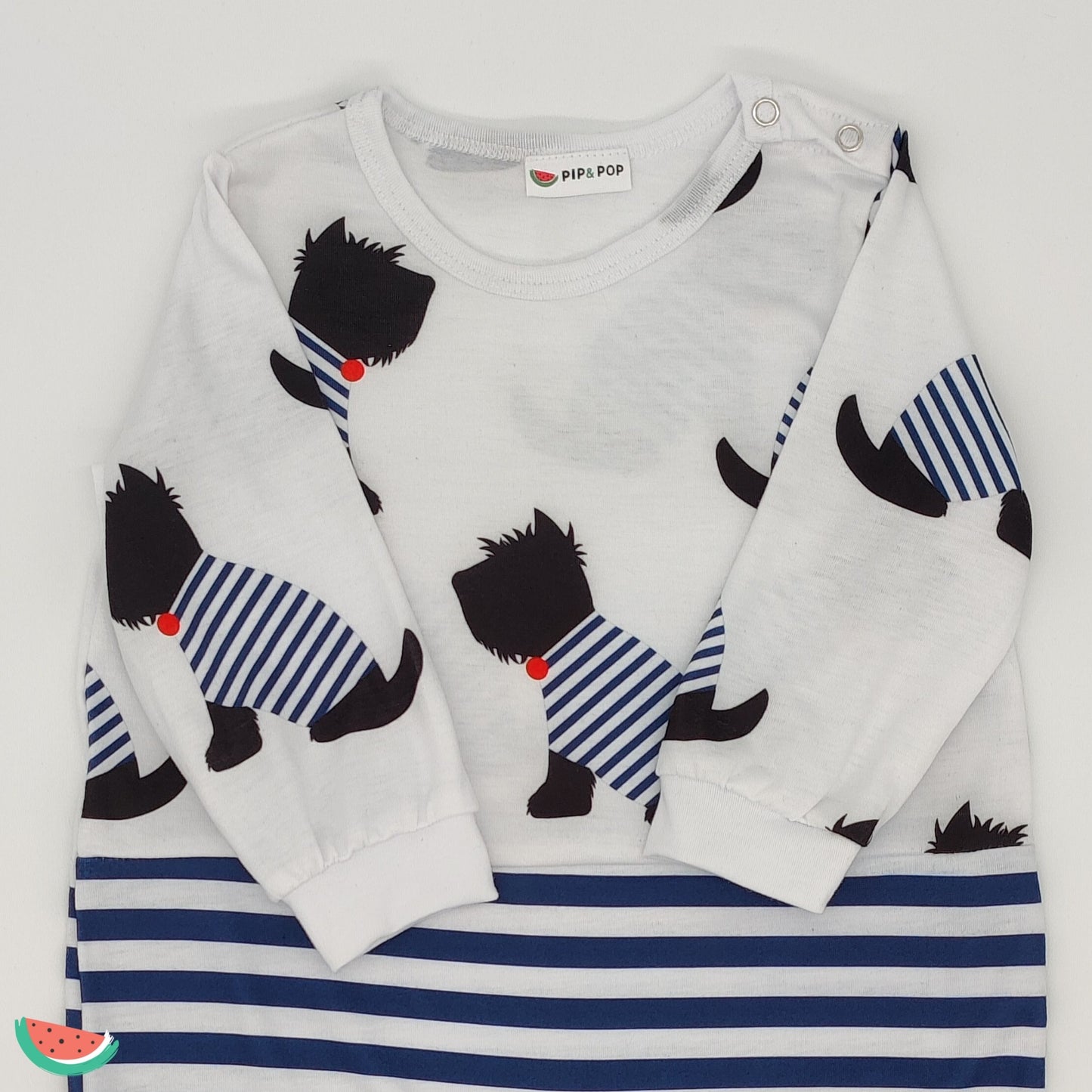 Scotty Dog and Stripe Babygrow
