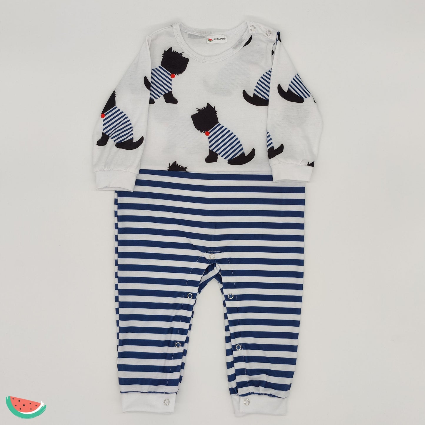 Scotty Dog and Stripe Babygrow