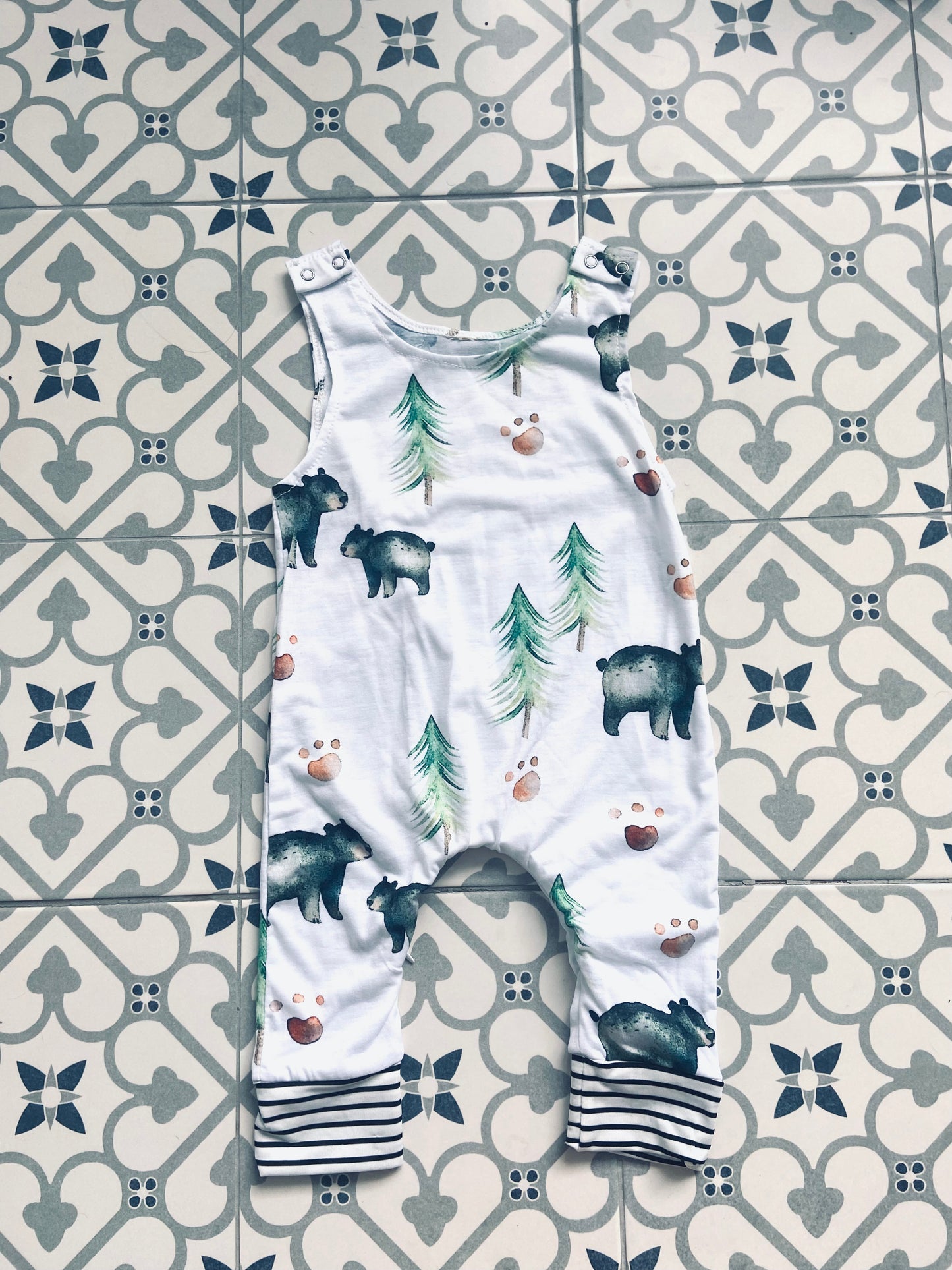 Woodland print babygrow