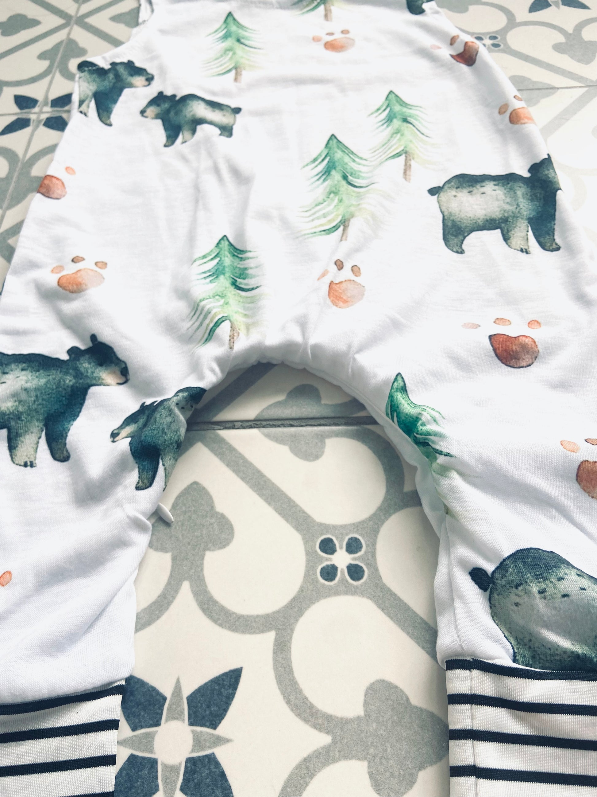 Woodland print babygrow – pipandpopkids - Main Image