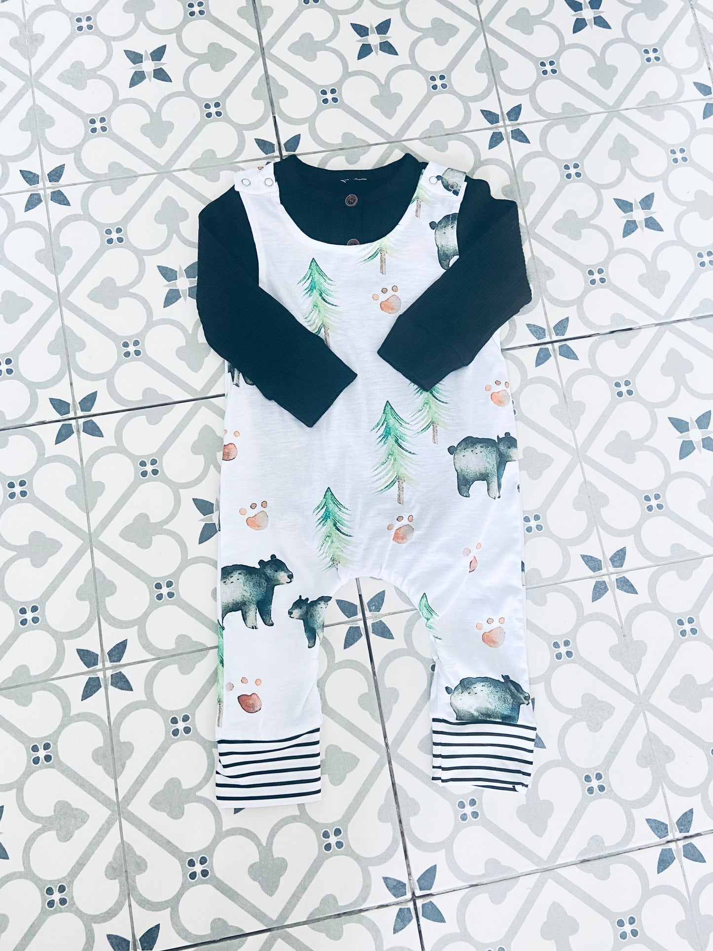 Woodland print babygrow