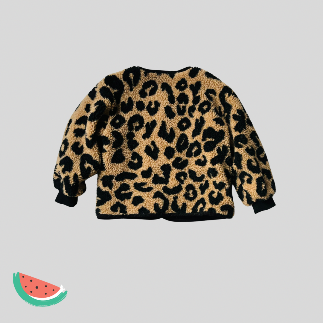 Leopard print fleece jacket