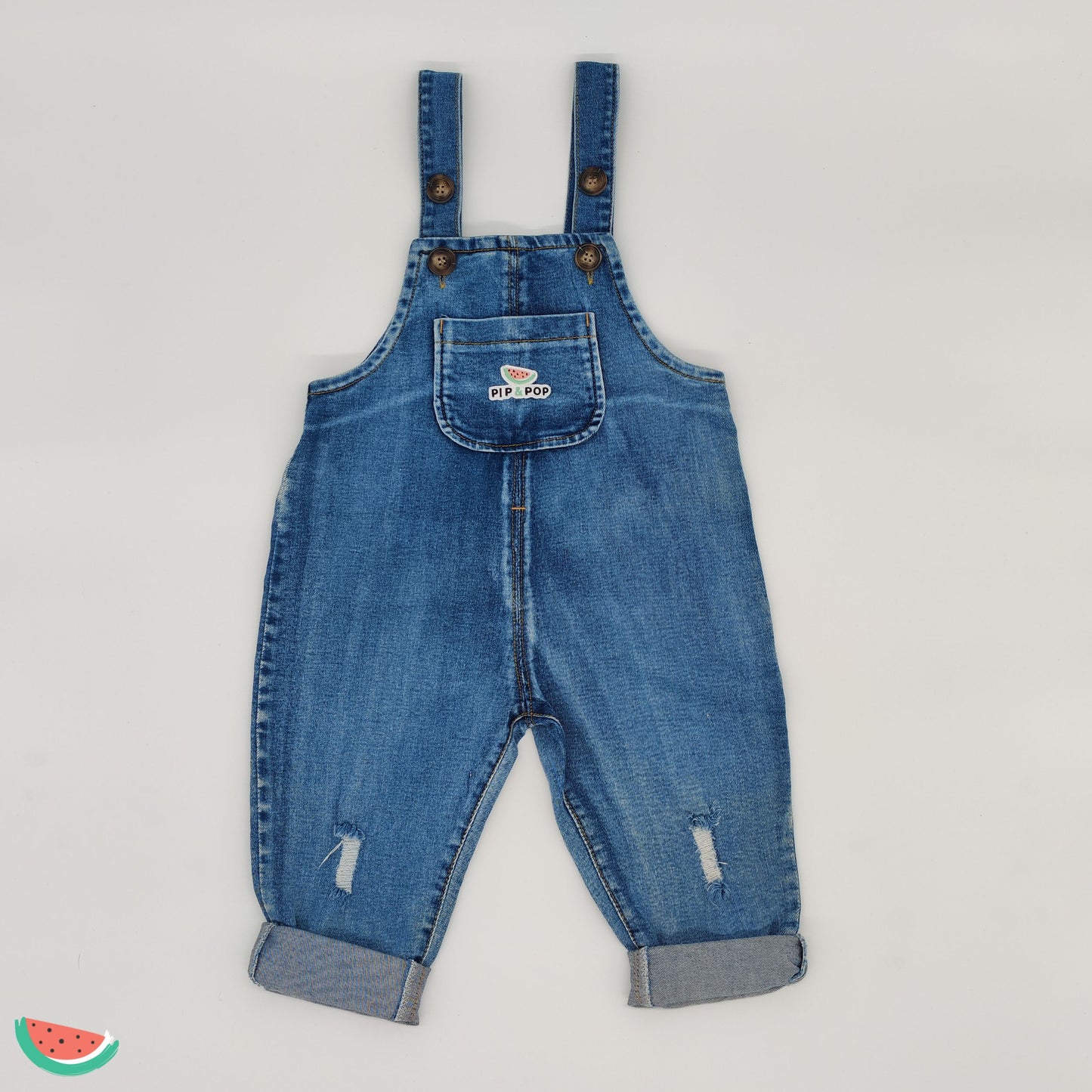 Soft Blue Denim Dungarees