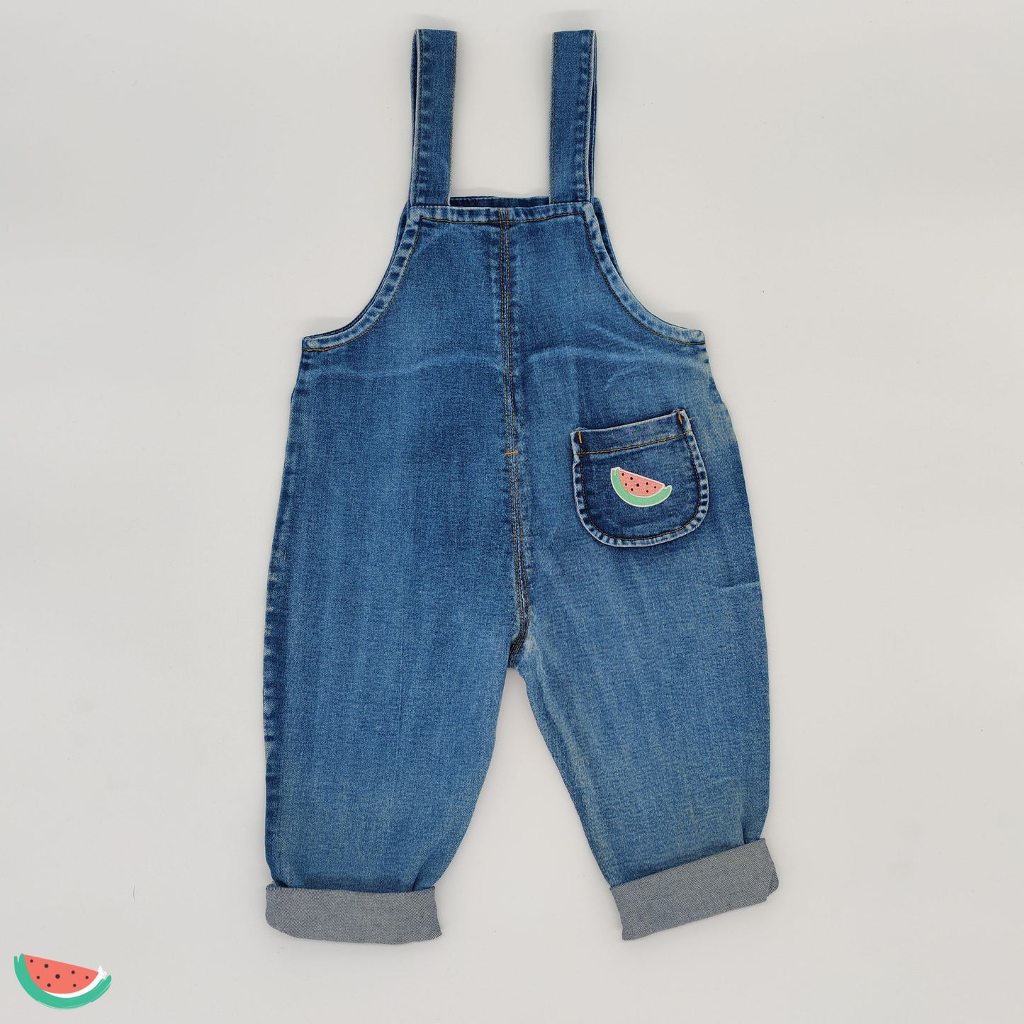 Soft Blue Denim Dungarees