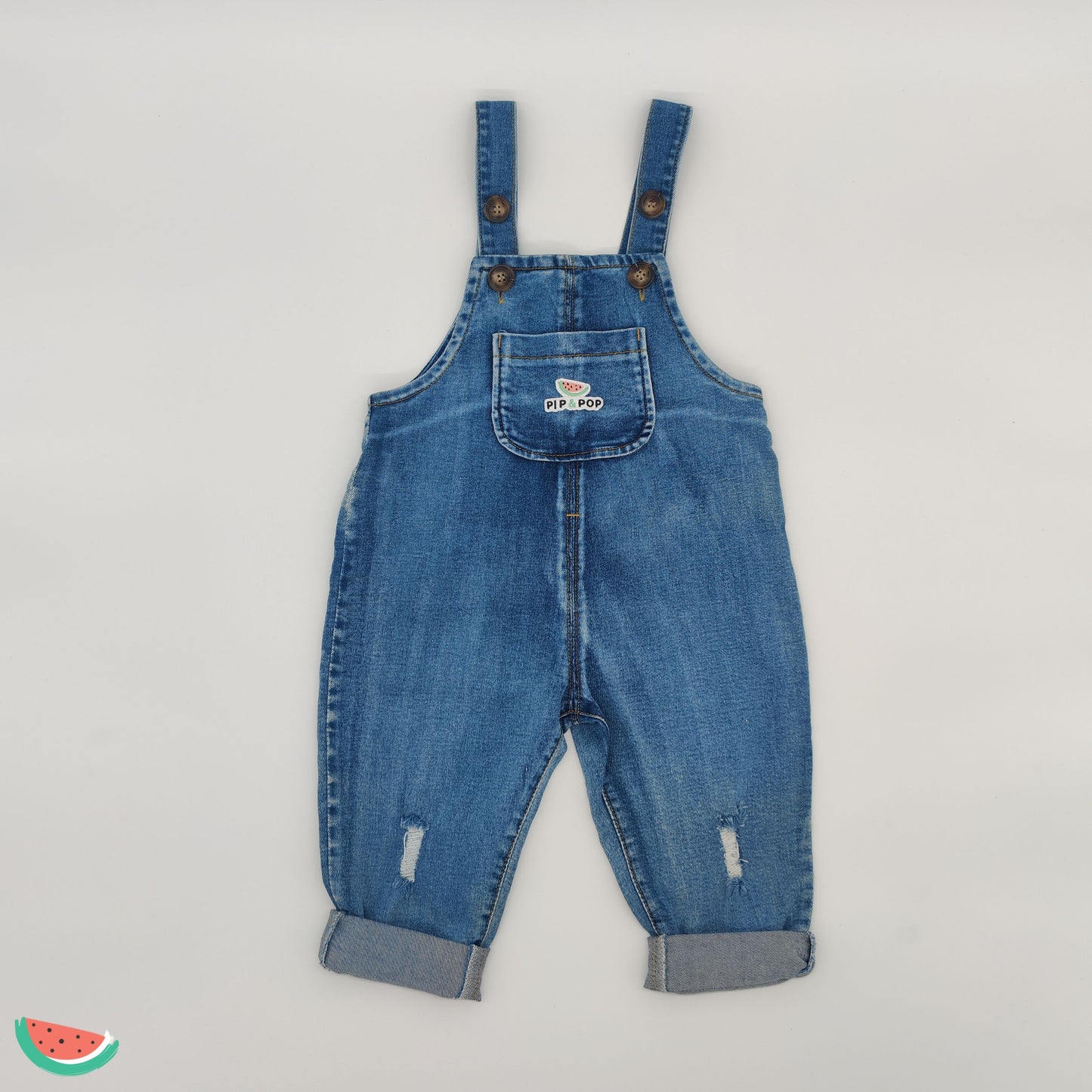 Soft Blue Denim Dungarees