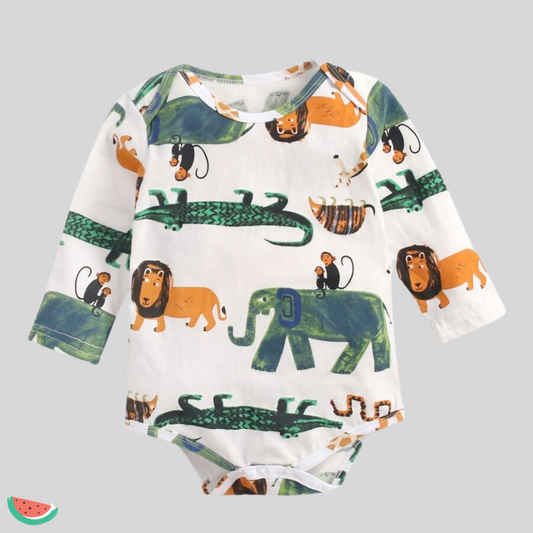 Jungle Print Long-sleeve Babygrow