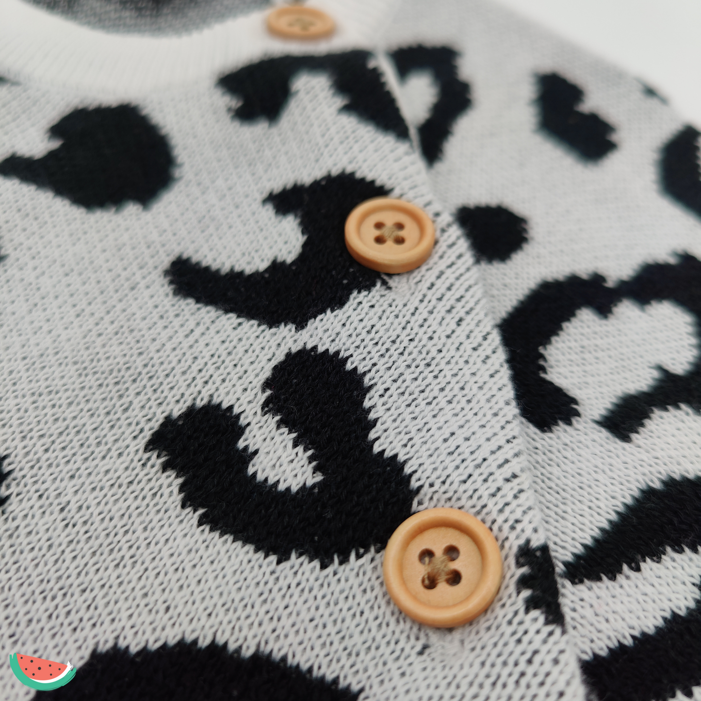 Leopard Print Knitted Babygrow