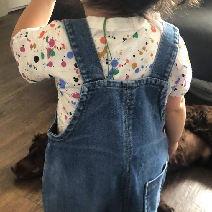 Soft Blue Denim Dungarees