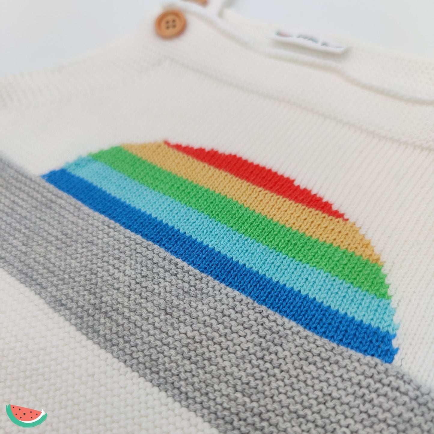 Rainbow Knitted Babygrow