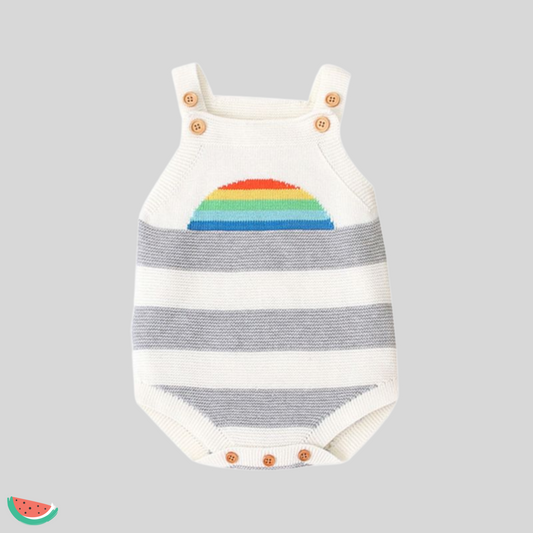 Rainbow Knitted Babygrow