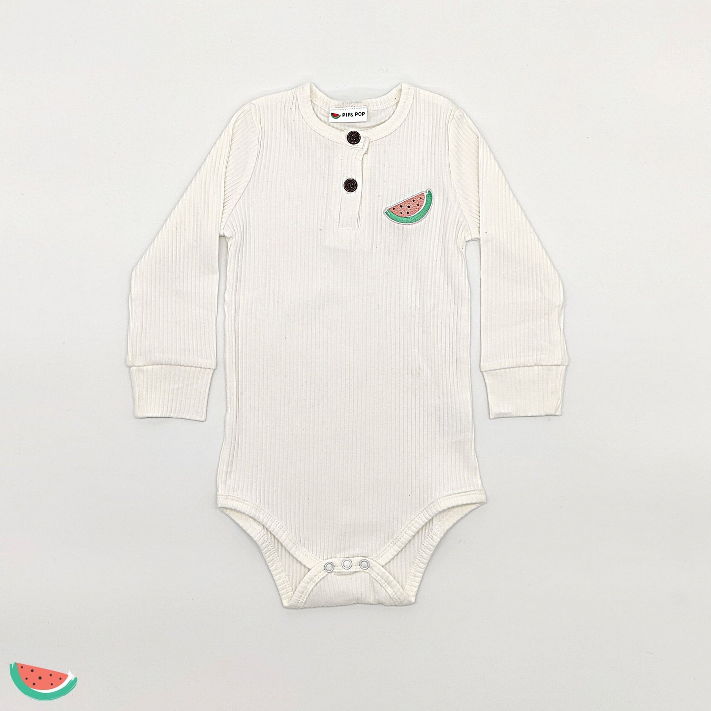 White Ribbed babygrow