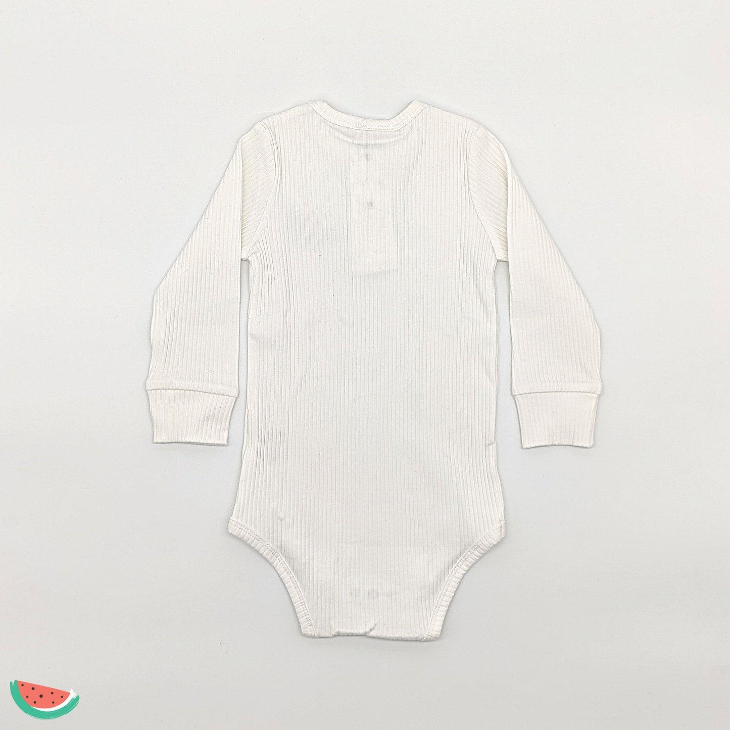 White Ribbed babygrow